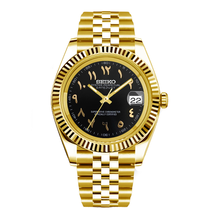 SEIKO MOD | DATEJUST | ARABIC DIAL | BLACK | GOLD