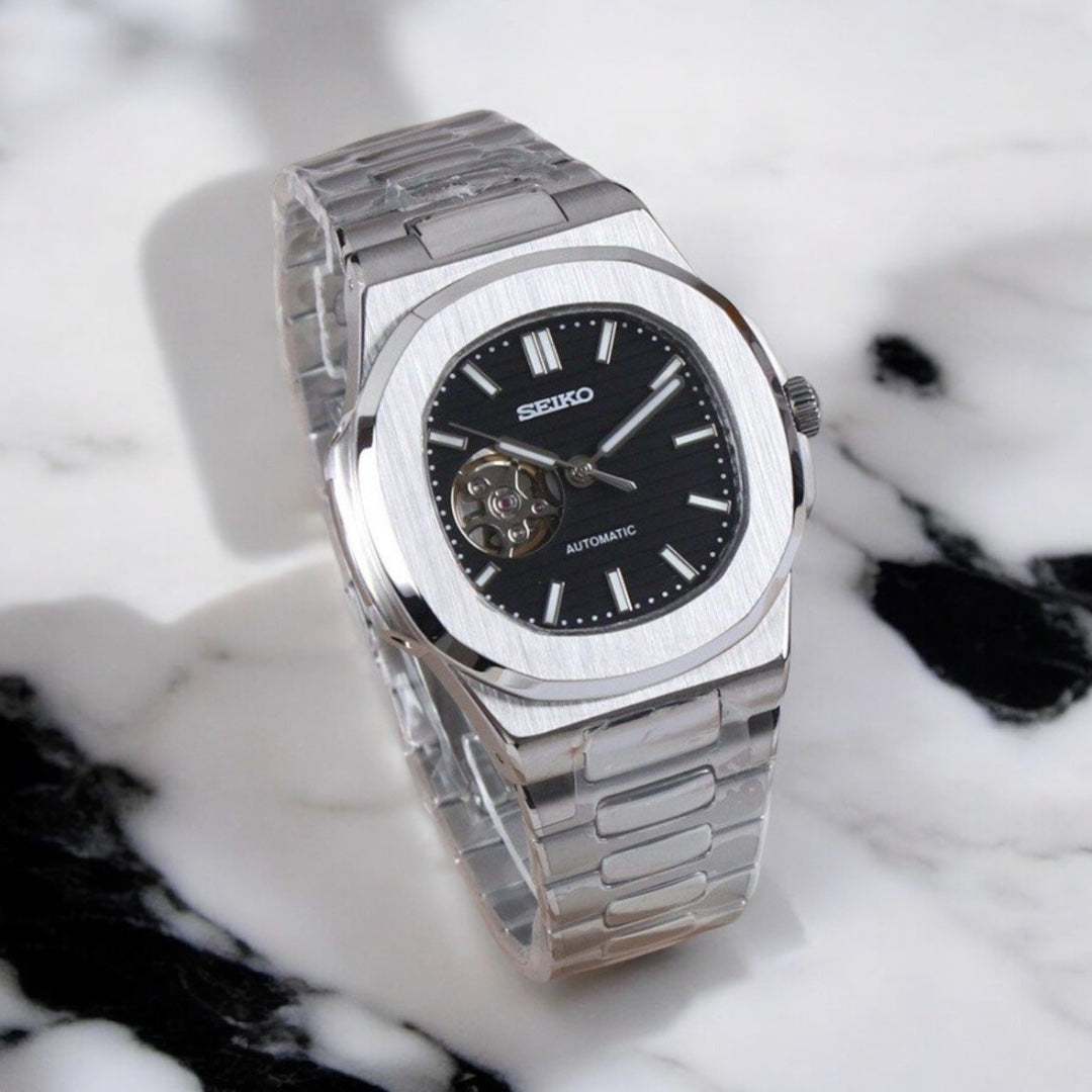 SEIKO MOD NAUTILUS | OPEN HEART BLACK