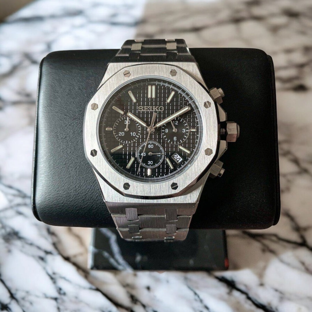 SEIKO MOD ROYAL OAK | BLACK CHRONO