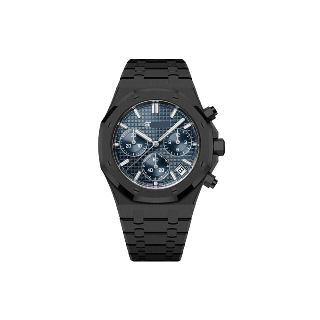SEIKO MOD ROYAL OAK CHRONO | BLACK AND BLUE