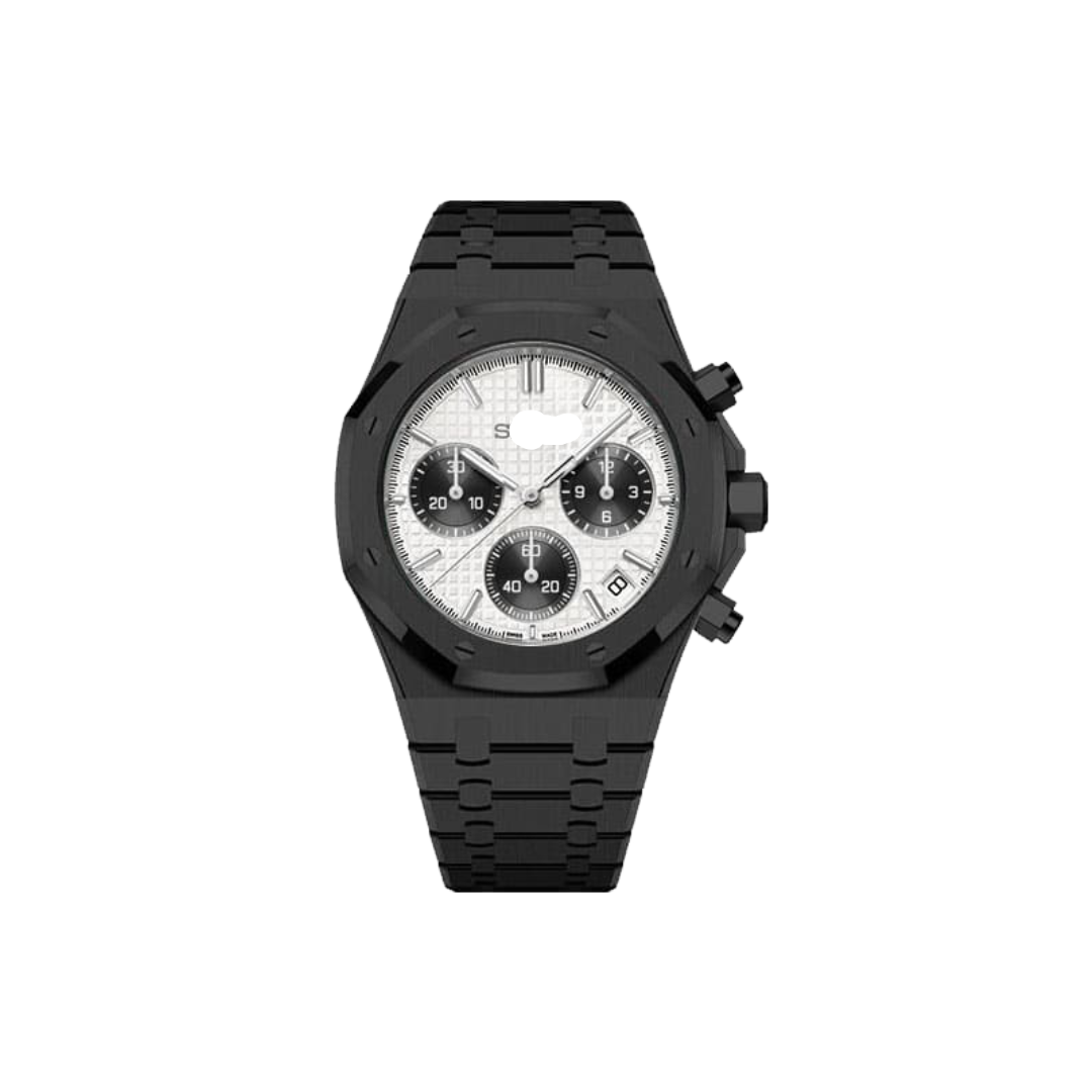 SEIKO MOD ROYAL OAK CHRONO | BLACK AND WHITE PANDA