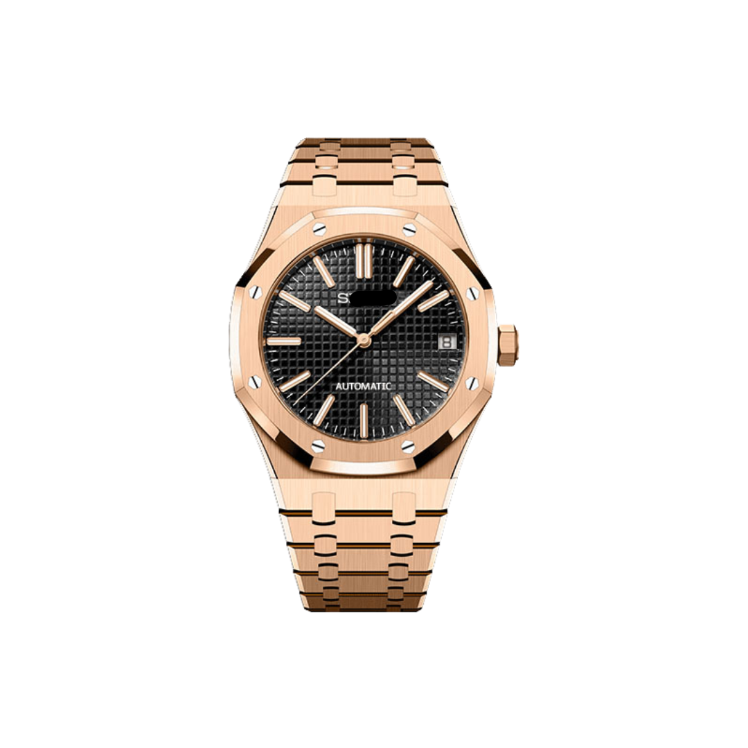 SEIKO MOD ROYAL OAK | ROSE GOLD AND BLACK