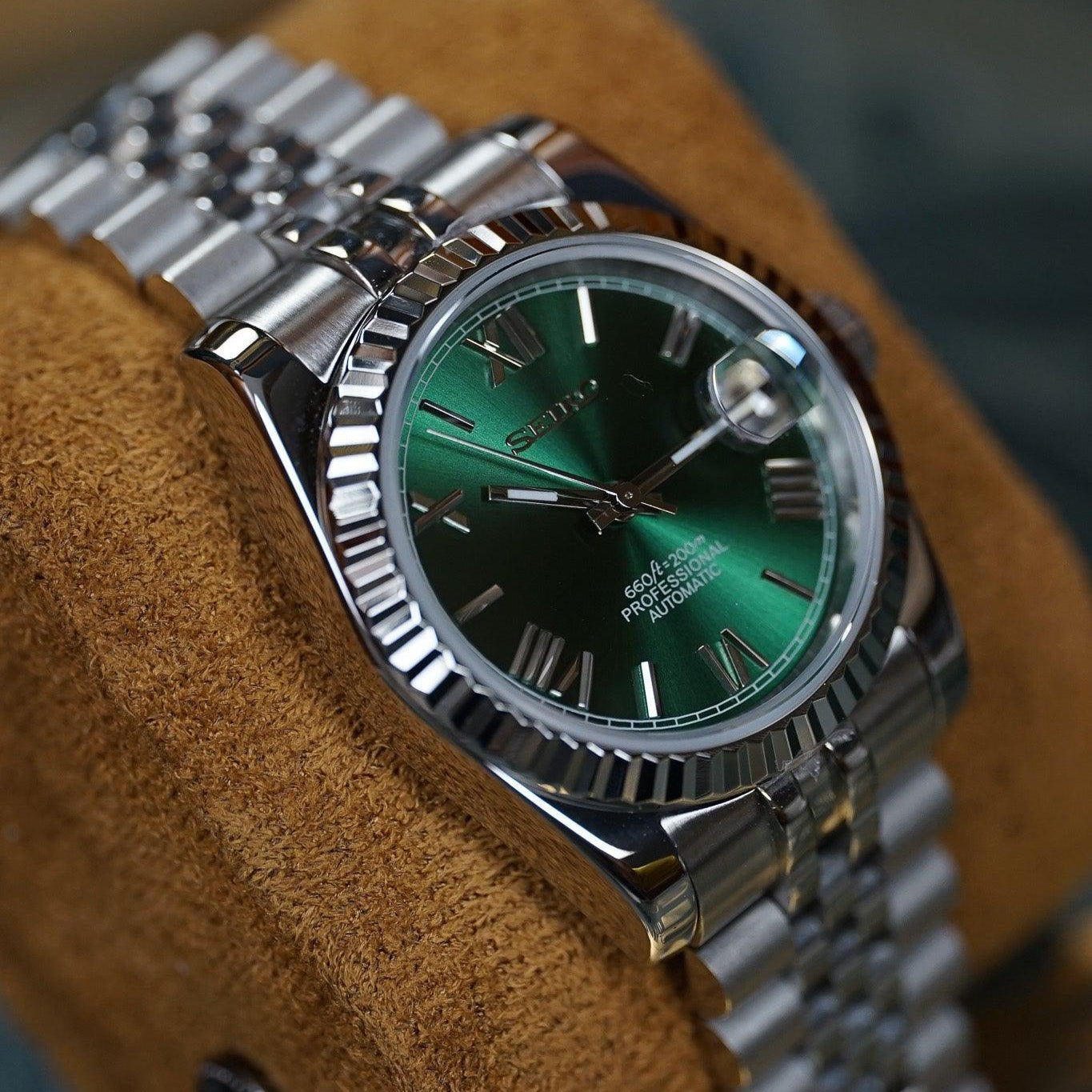 SEIKO MOD | DATEJUST | ROMAIN DIAL | GREEN
