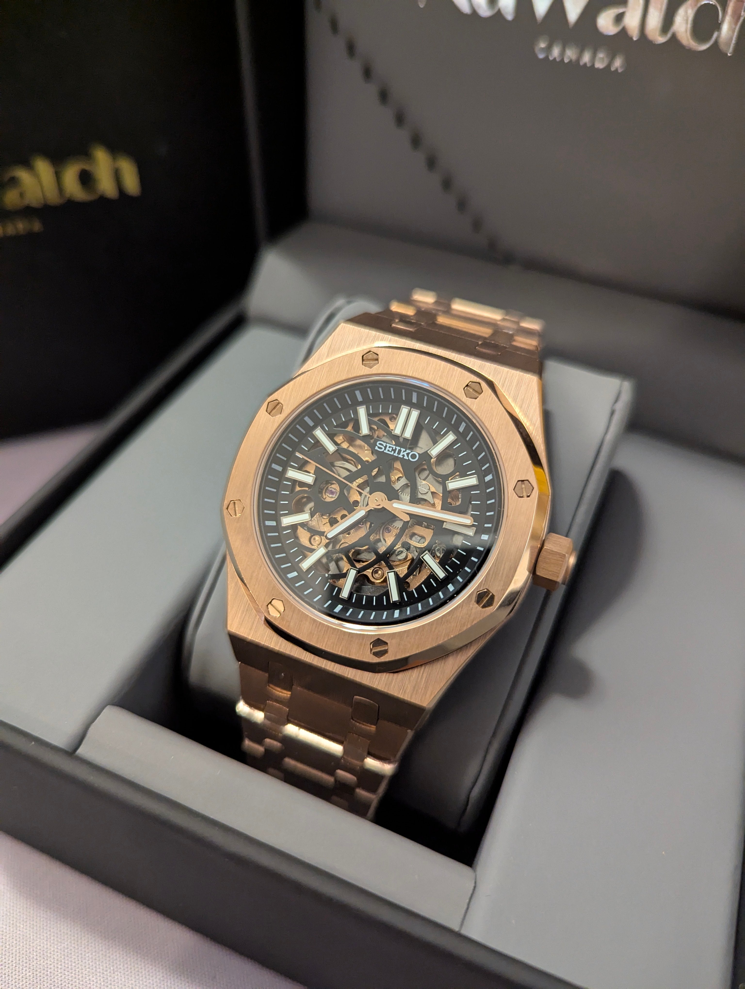 SEIKO MOD ROYAL OAK | OR ROSE SQUELETTE