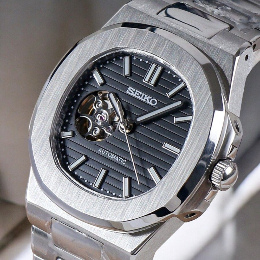 SEIKO MOD NAUTILUS | OPEN HEART BLACK