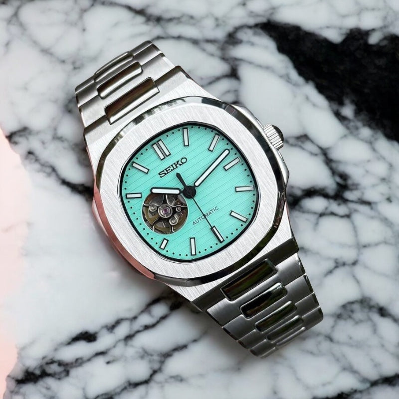 SEIKO MOD セイコー ティファニーブルー NH38 自動巻き36mm SEIKO MOD NAUTILUS | OPEN HEART TIFFANY – ADWATCH.CA