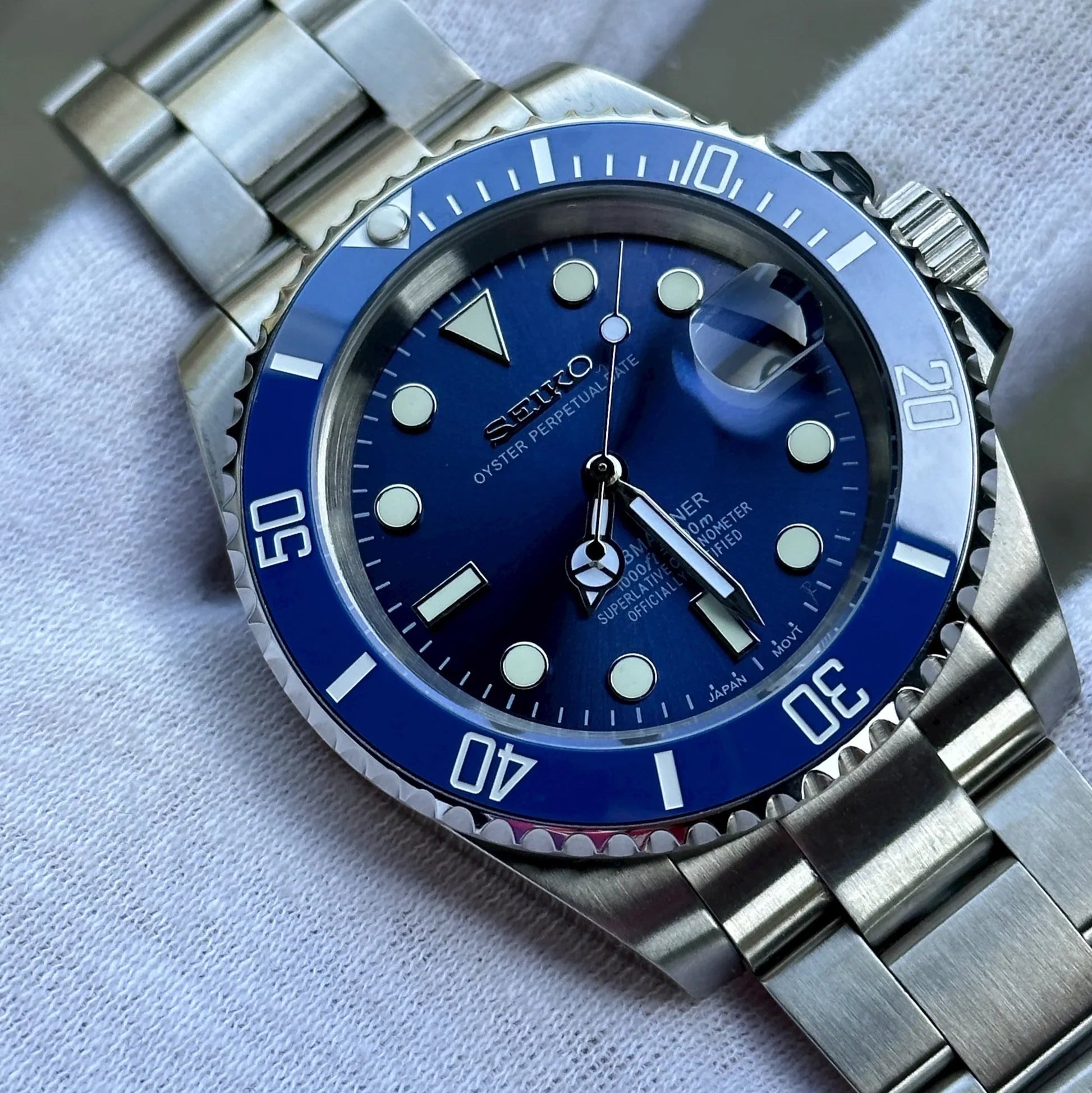 SEIKO MOD SUBMARINER | BLEU