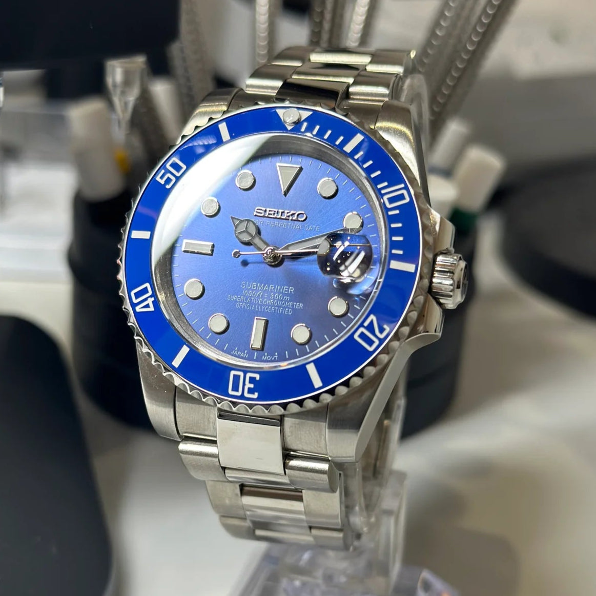 SEIKO MOD SUBMARINER | BLEU