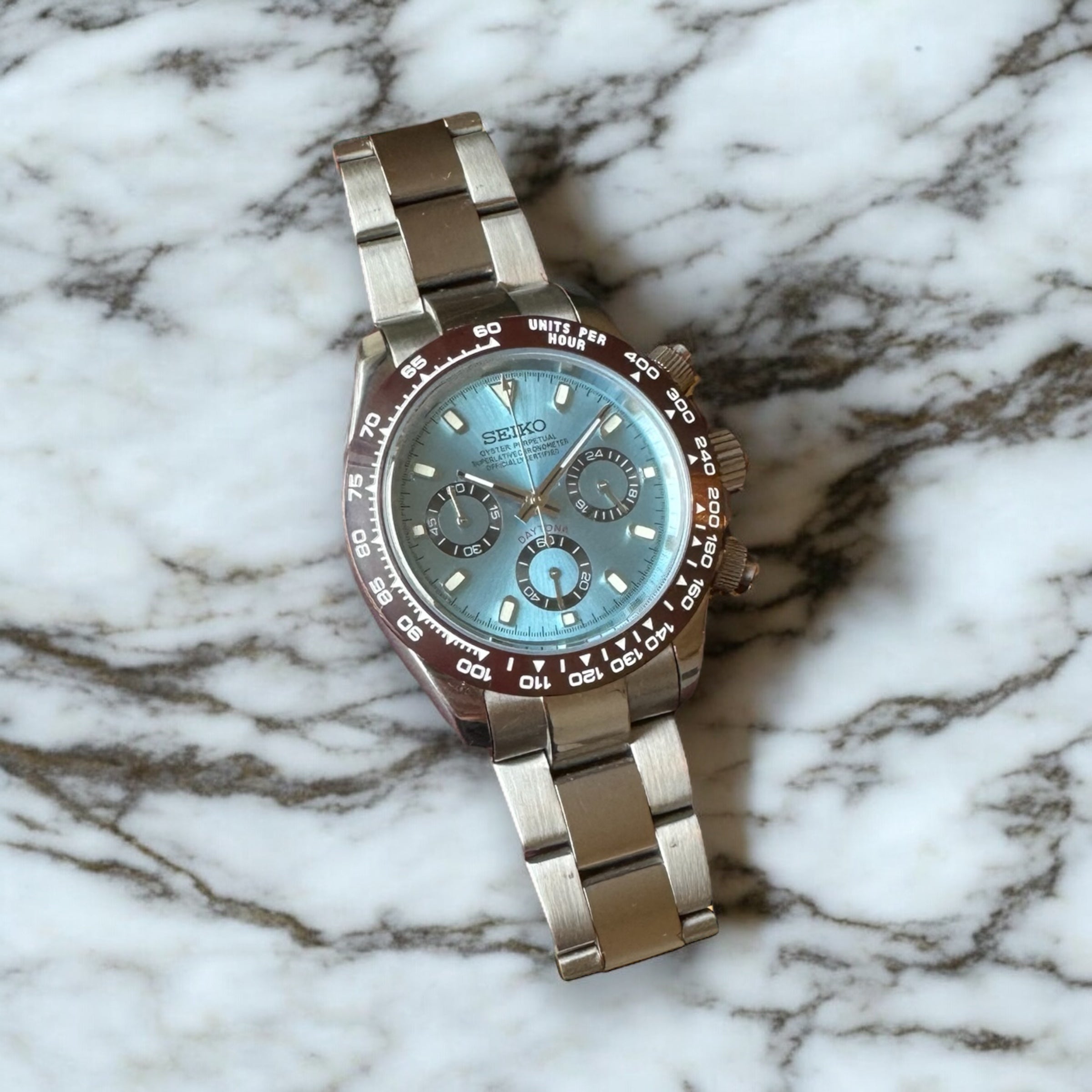 SEIKO MOD DAYTONA | PLATINUM – ADWATCH.CA