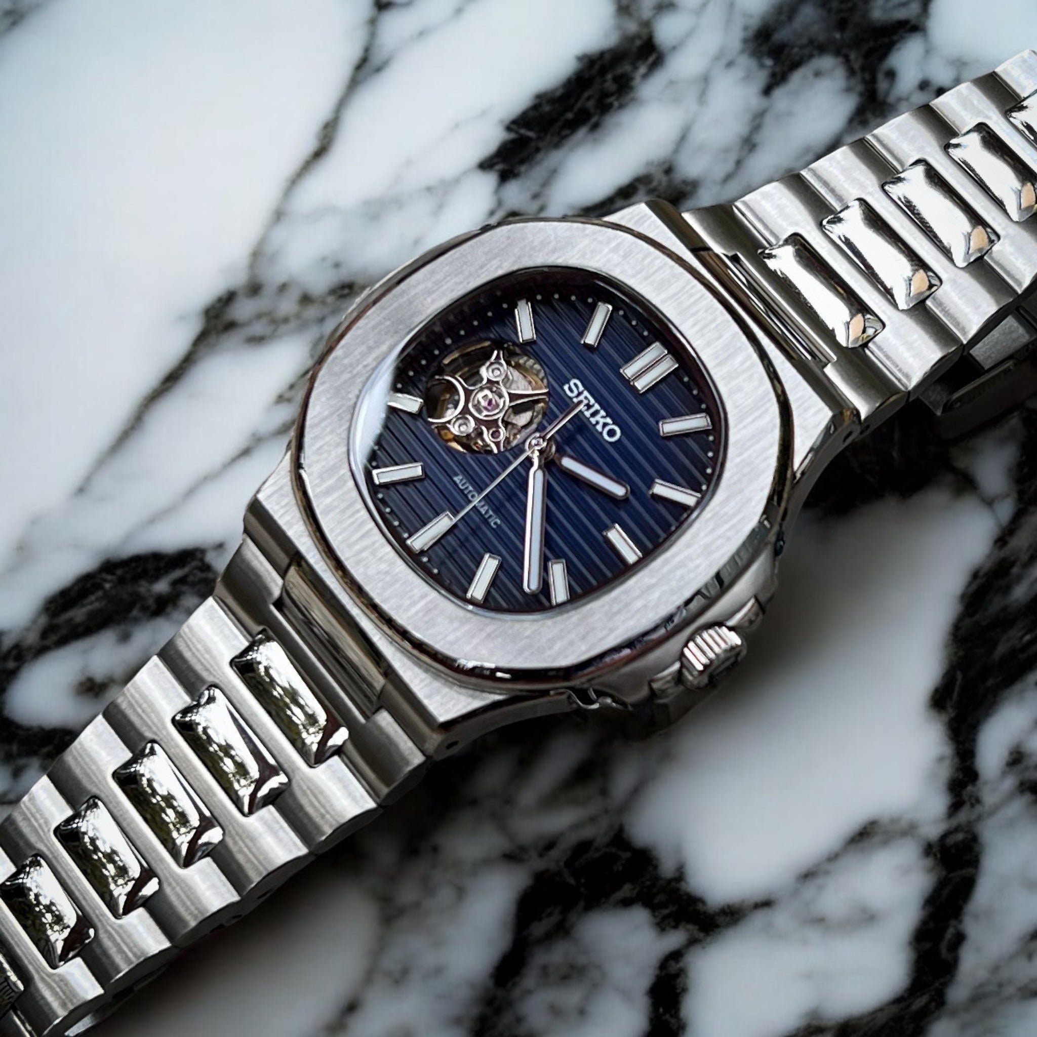 SEIKO MOD NAUTILUS | OPEN HEART BLUE