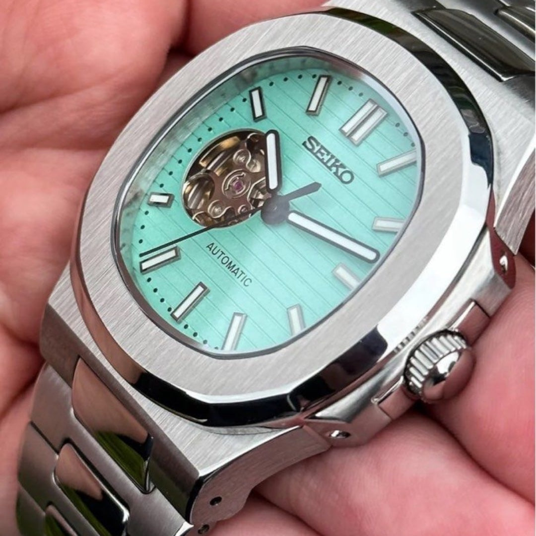 SEIKO MOD セイコー ティファニーブルー NH38 自動巻き36mm SEIKO MOD NAUTILUS | OPEN HEART TIFFANY – ADWATCH.CA
