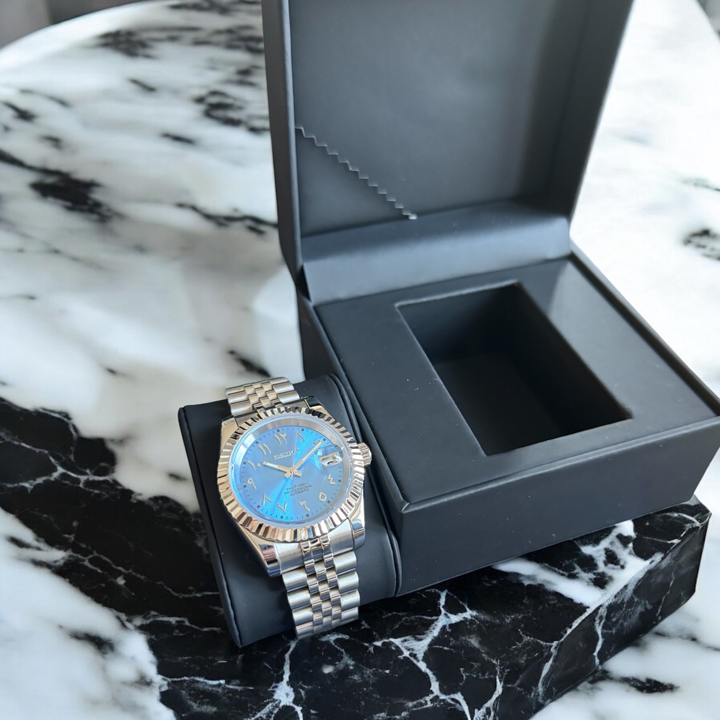 SEIKO MOD | DATEJUST | ARABIC DIAL | SKY BLUE