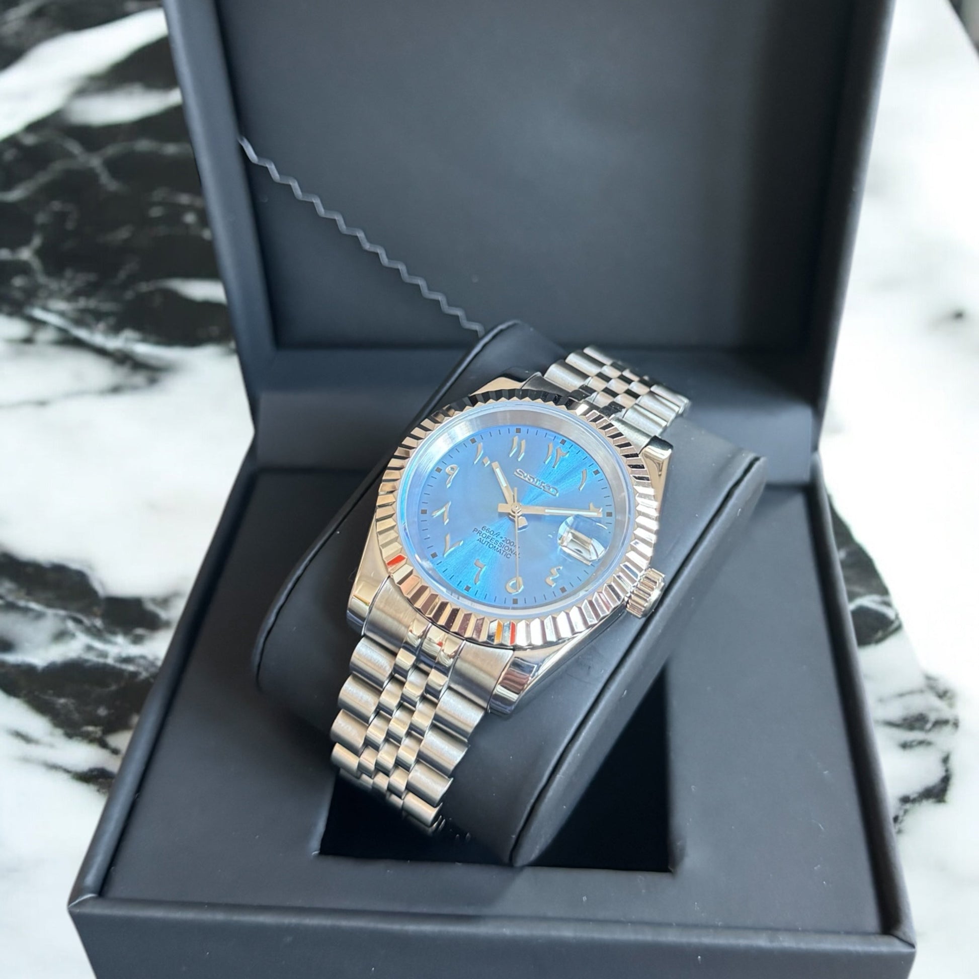 SEIKO MOD | DATEJUST | ARABIC DIAL | SKY BLUE