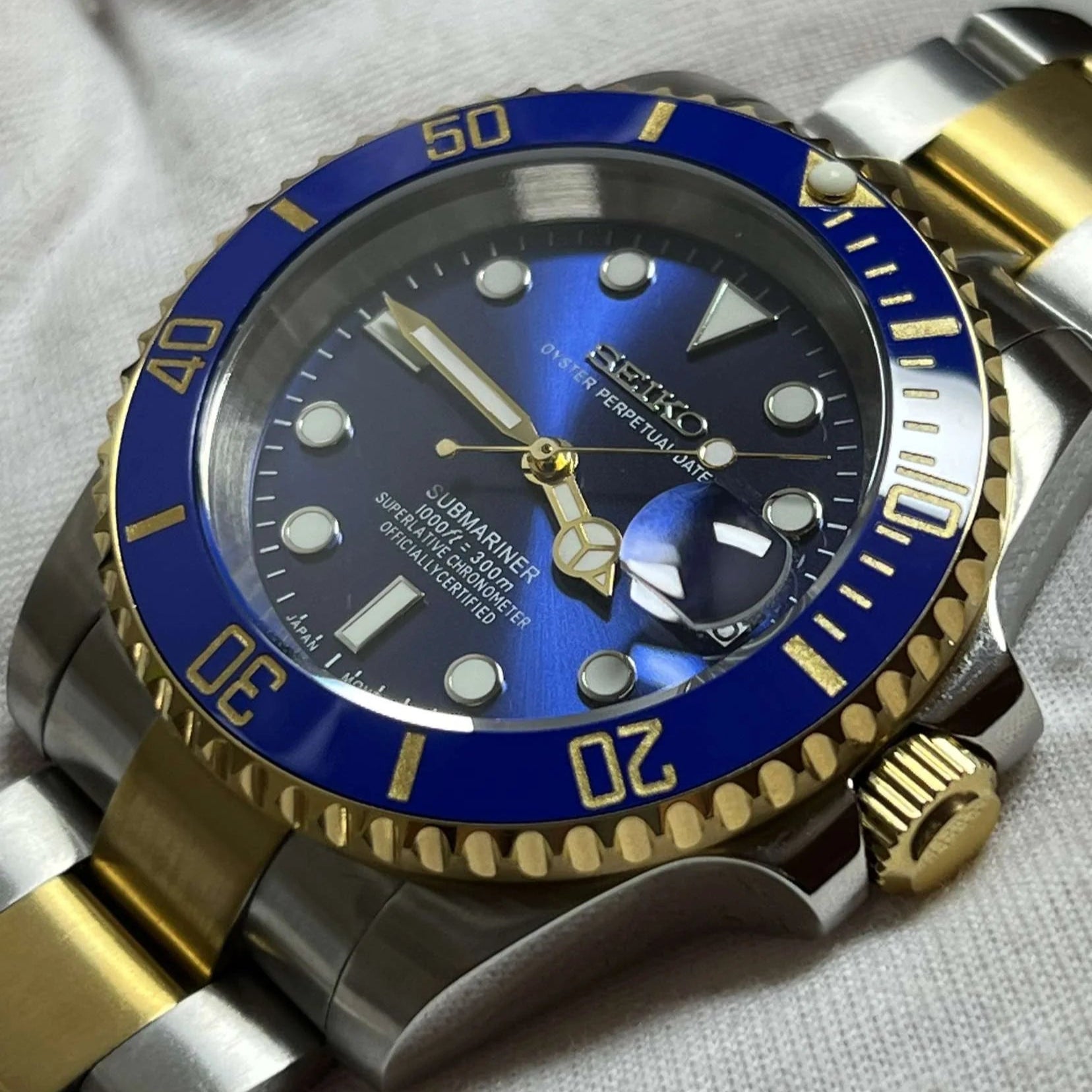 SEIKO MOD SUBMARINER | BLEU