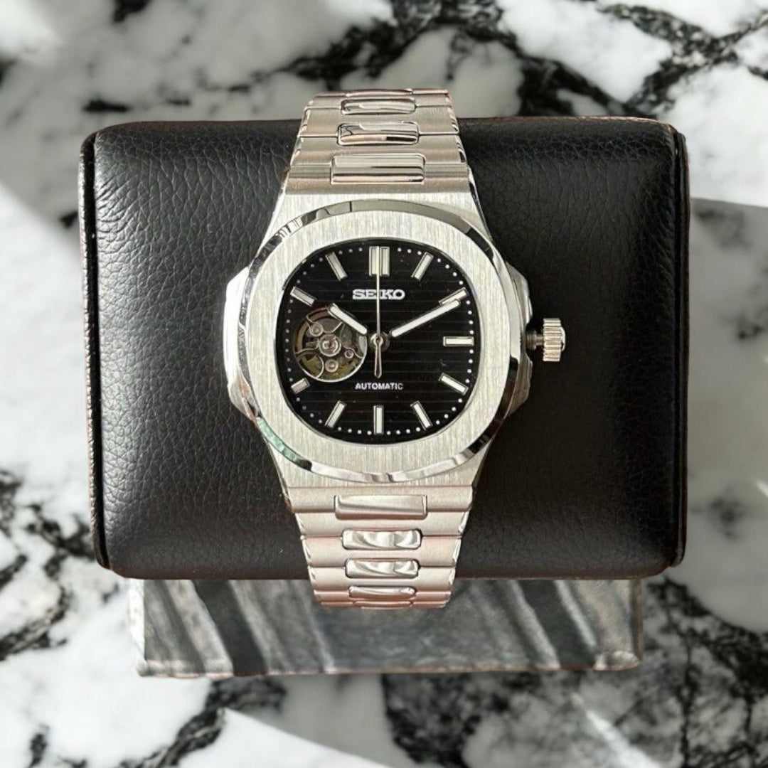 SEIKO MOD NAUTILUS | OPEN HEART BLACK