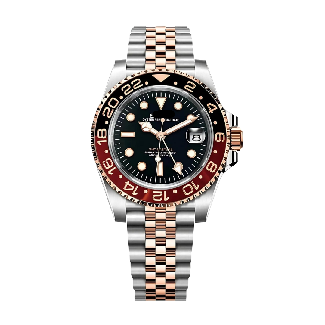SEIKO MOD GMT | RED AND BLACK | GOLD SILVER