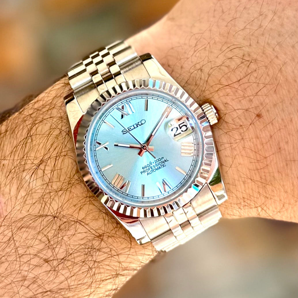 SEIKO MOD | DATEJUST | ROMAN DIAL | SKY BLUE