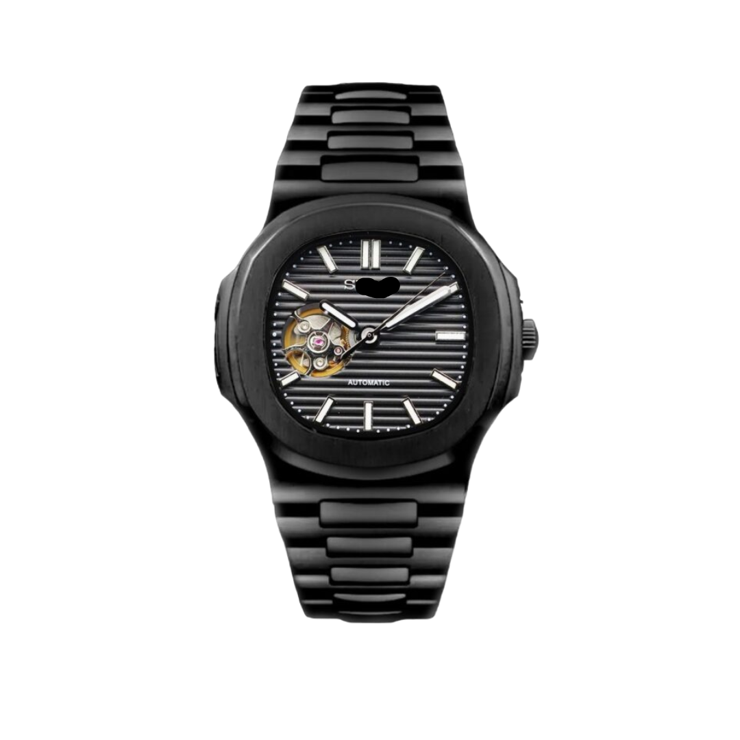 SEIKO MOD NAUTILUS | OPEN HEART FULL BLACK
